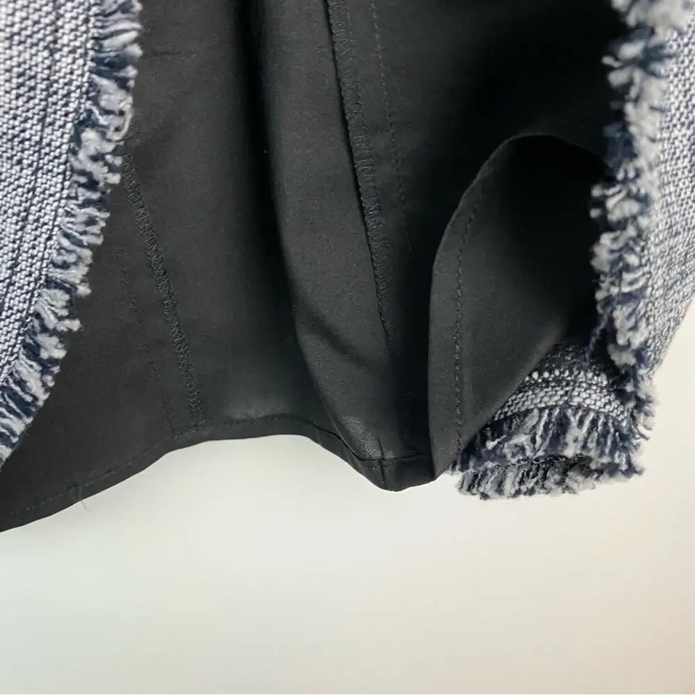 Rebecca Taylor Women's Sleeveless Slub Twill Dress Black and White Size 8 - Picture 7 of 11